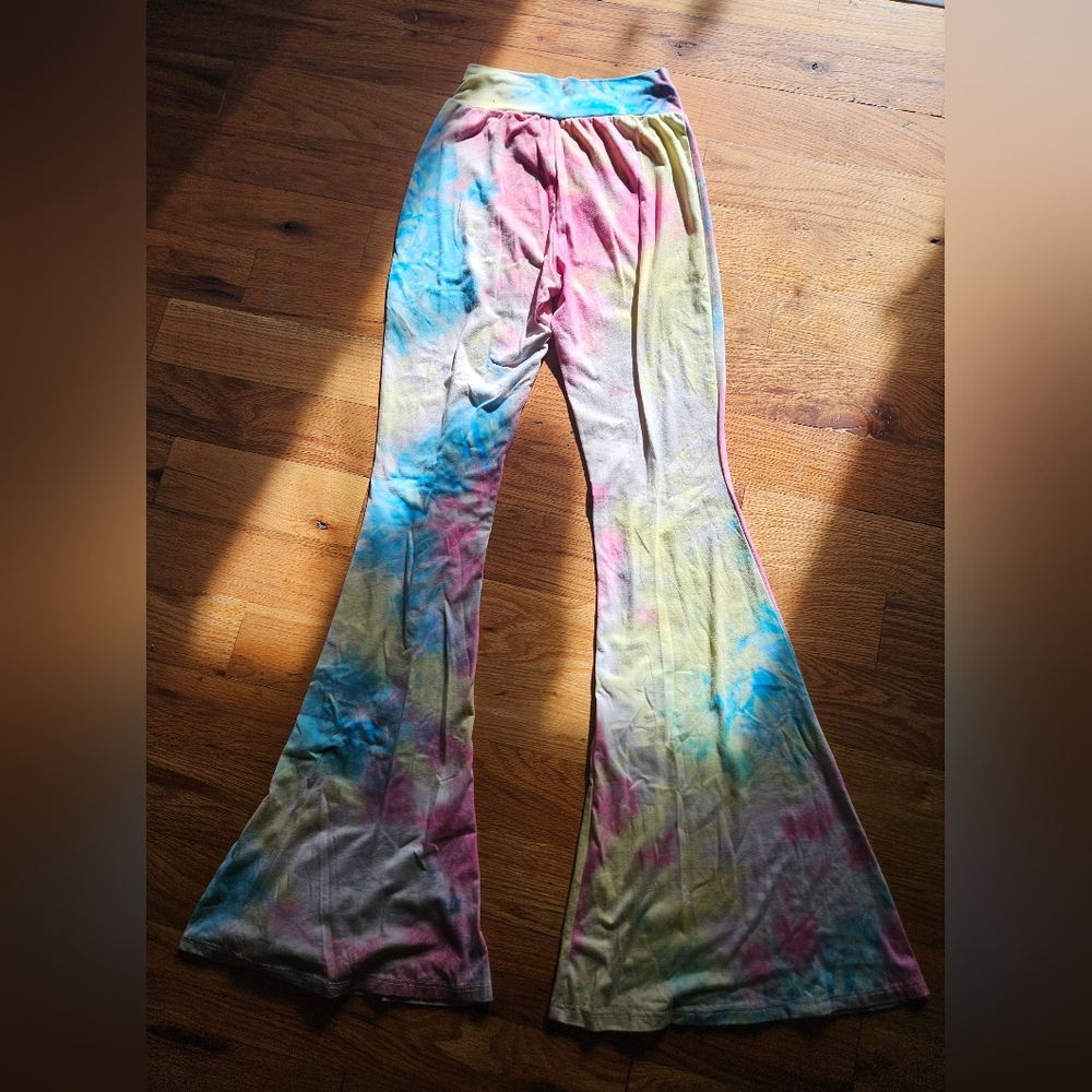 Colorful Tie-Dye Flare Pants